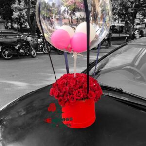 Rose &baloon gift box