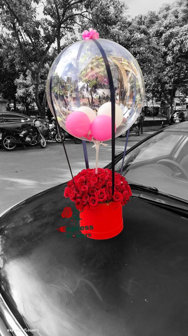 Rose &baloon gift box